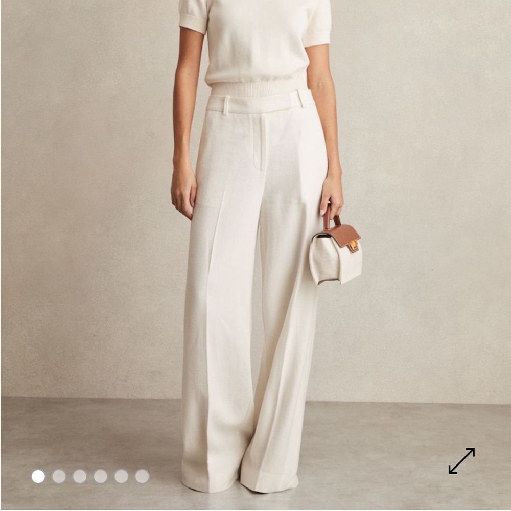 NWT REISS Ashby Linen Wide Leg Trousers